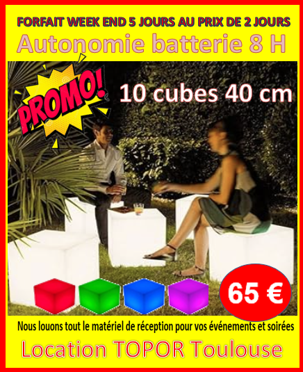 Pack 10 cubes 40 cm sur batterie